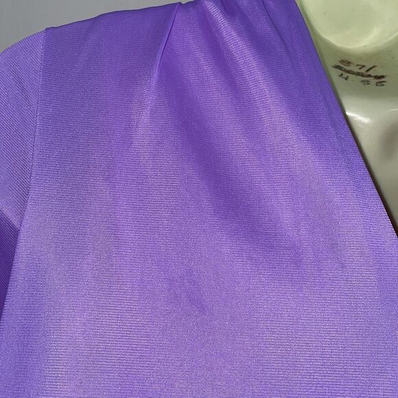 Vtg 60s Gossard Artimis lavender with cream lace long nylon robe & gown set - Picture 8 of 12